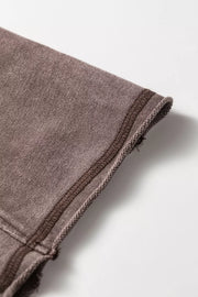3/4 Sleeve Mineral Wash Cotton Top, product detail