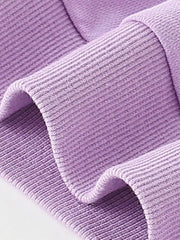 Lavender cotton sweatshirt fabric detail