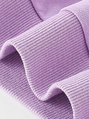 Lavender cotton sweatshirt fabric detail