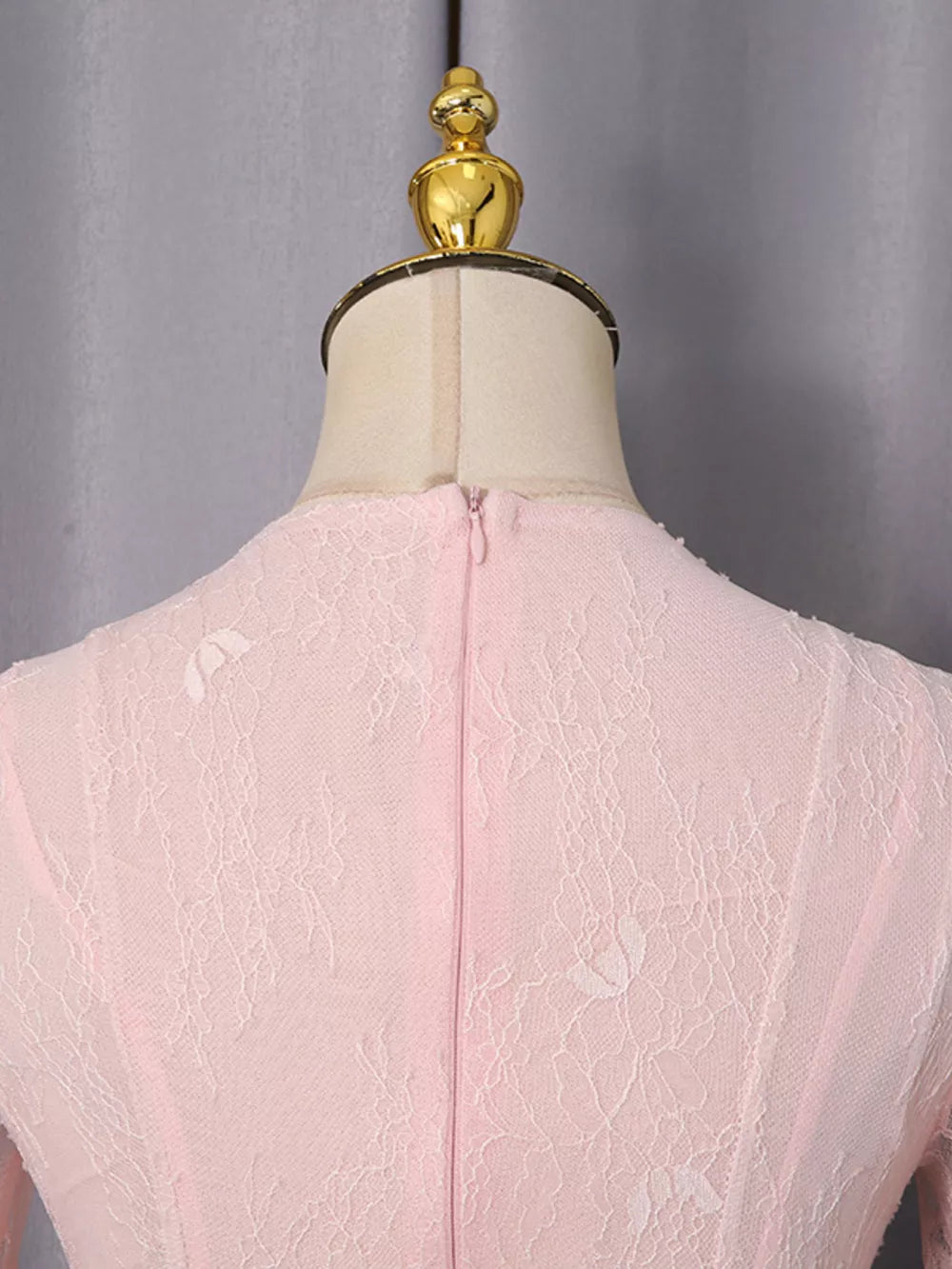 Lace Flare Sleeve Mini Dress in Pink, view 13