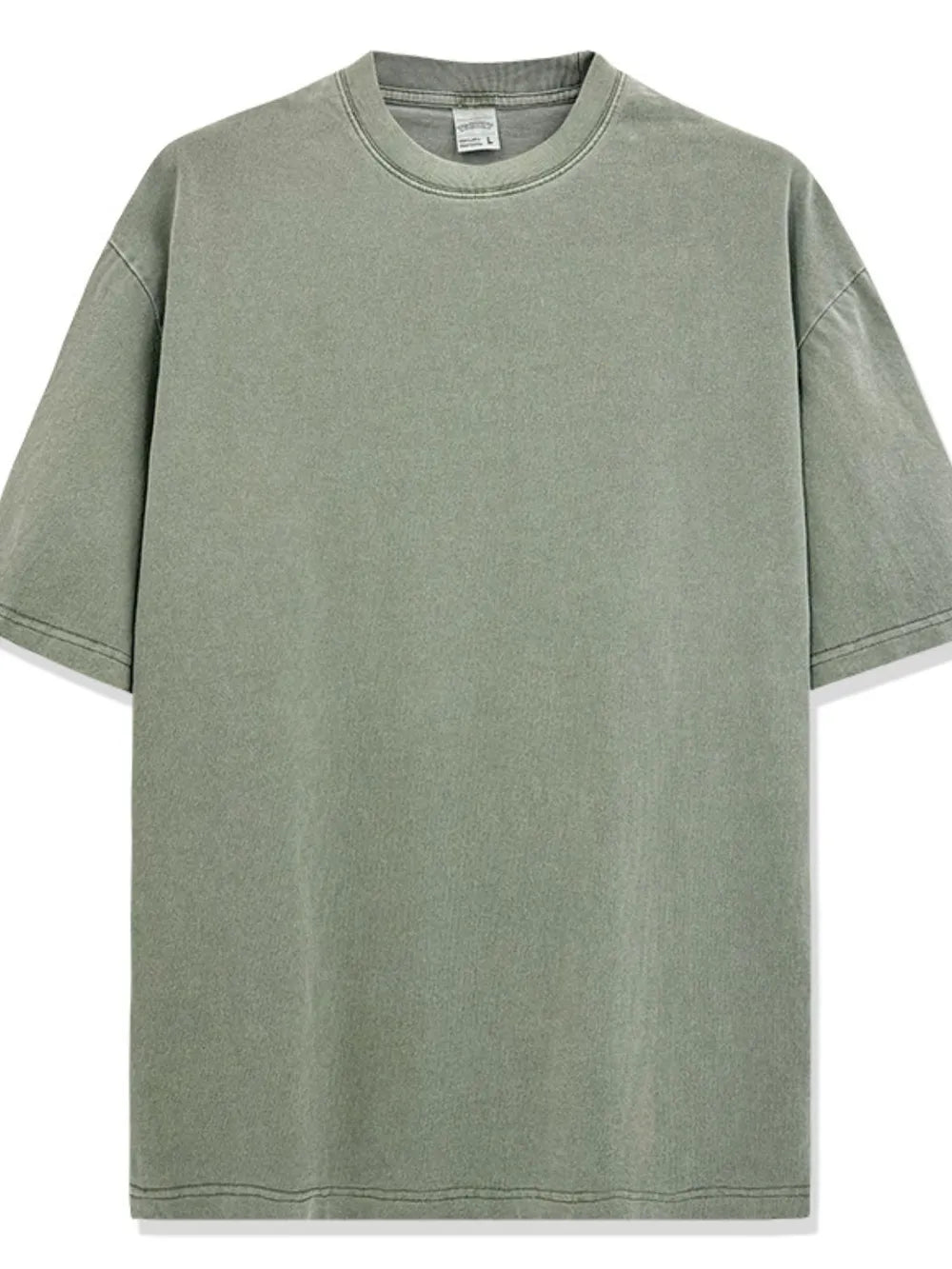 Oversized pigment-dyed crewneck tee in Matcha Green with a relaxed fit and crew neckline.