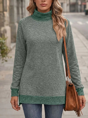 Black regular turtleneck sweater with turtleneck