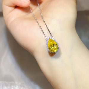 1 Carat Sterling Silver Moissanite Pendant Necklace, side view