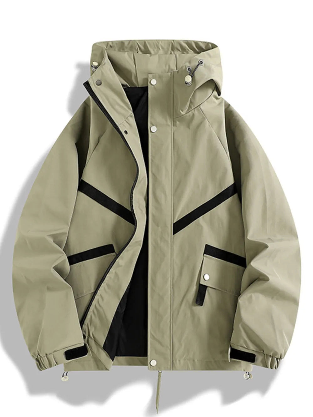 Oversized Hooded Zip-up Men's Coat