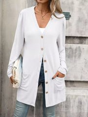 Blue regular cardigan with v-neck