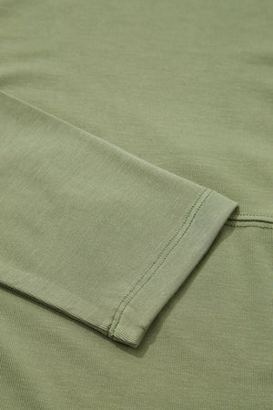 Long Sleeve Round Neck Paneling T-shirt, editorial view