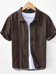 Men's Plus Size Button Up Short Sleeve Shirt, front view