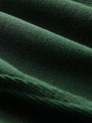 Dark green half zip stand collar sweatshirt fabric detail