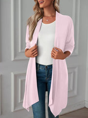 Burgundy relaxed cardigan with open-front
