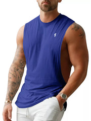 Men's Full Size Round Neck Tank Top Plus Size in Apricot, product detail