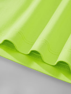 Crocodile graphic toddler t-shirt in neon green with crew neck and short sleeves.