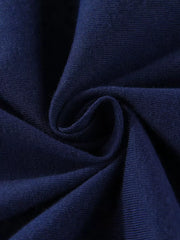 Navy blue cotton toddler t-shirt fabric detail