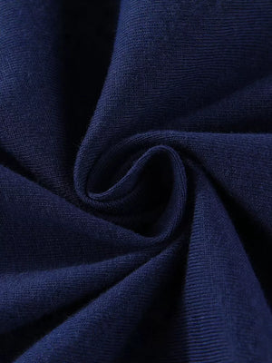 Navy blue cotton toddler t-shirt fabric detail