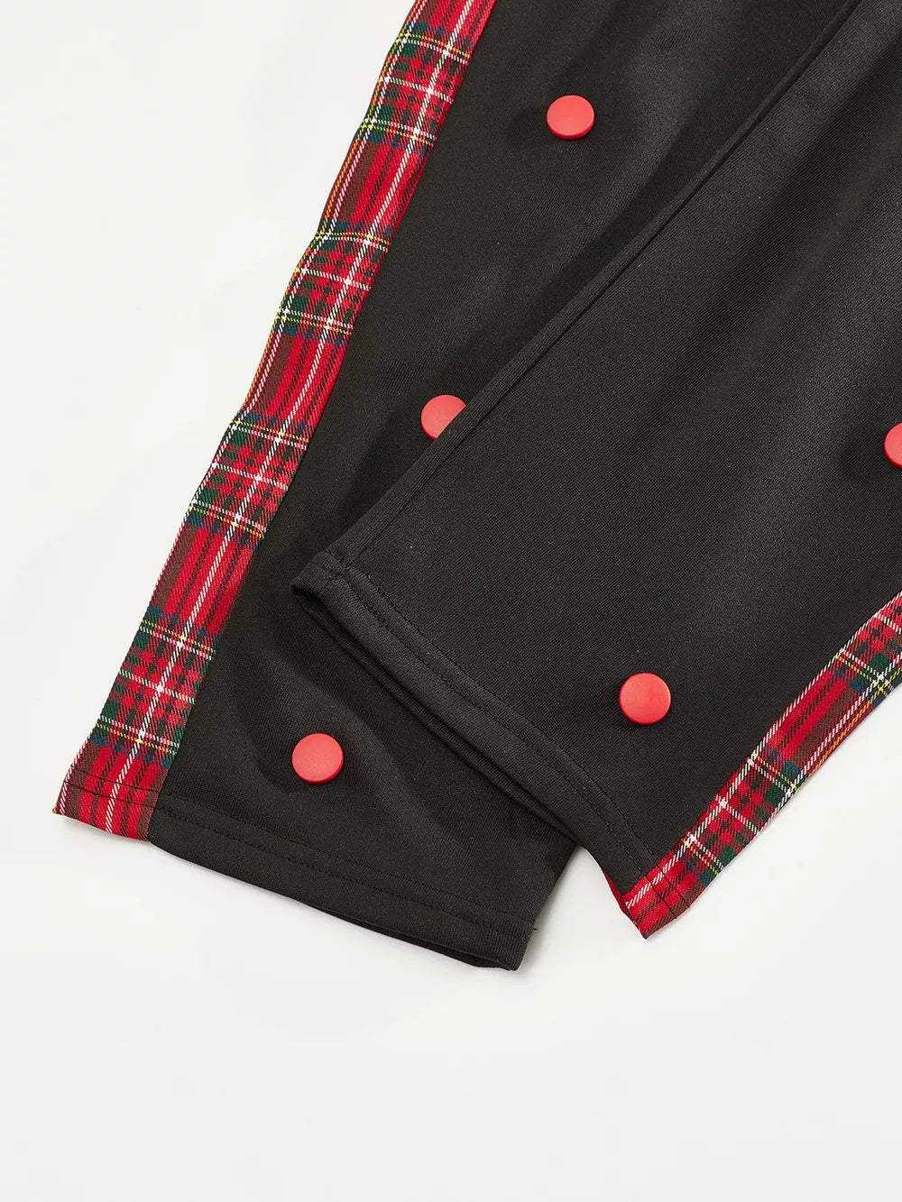 Men's Full Size Drawstring Plaid Side Stripe Pants, alternate angle