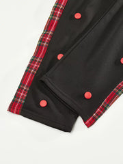 Men's Full Size Drawstring Plaid Side Stripe Pants, alternate angle