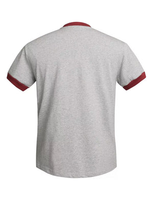 Men's Us Flag Graphic Round Neck T-shirt in Black, model styling view