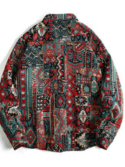 Vibrant Geometric Patchwork Men's Shacket
