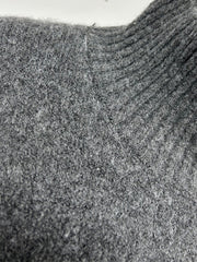 Dark gray acrylic oversized turtleneck lounge knit set detail