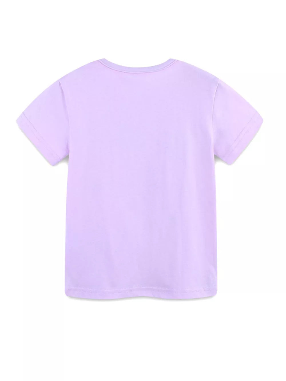 Lavender cotton toddler t-shirt with short sleeves and crew neck.