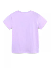 Lavender cotton toddler t-shirt with short sleeves and crew neck.
