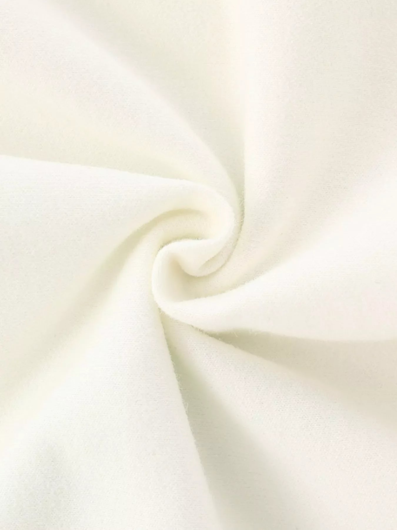 Children's cream crew neck sweatshirt fabric detail