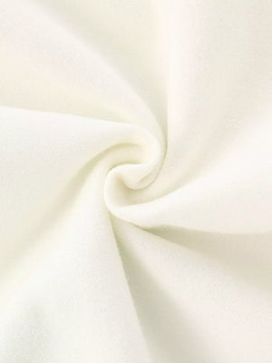 Children's cream crew neck sweatshirt fabric detail
