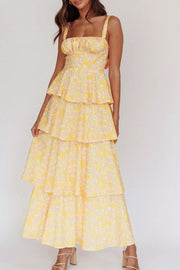Charming Tiered Floral Maxi Dress