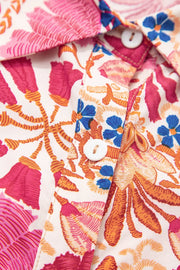 Fall Flower Print Long Sleeve Mini Dress in Dusty Pink, view 12