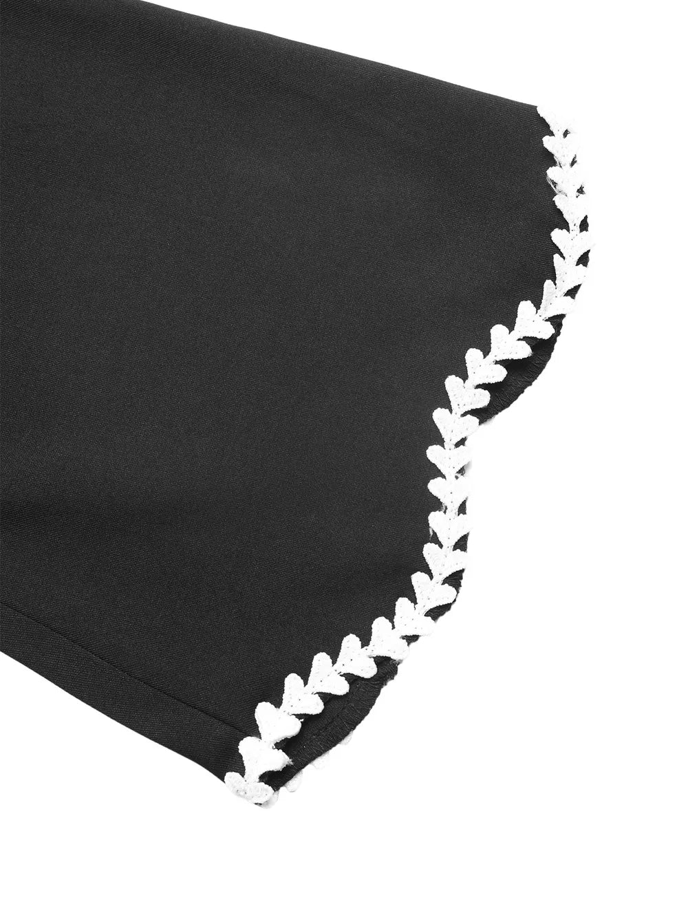 Contrast Trim Flare Sleeve Blouse in Black, fit detail