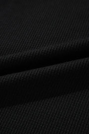 Black textured ribbed loungewear fabric detail