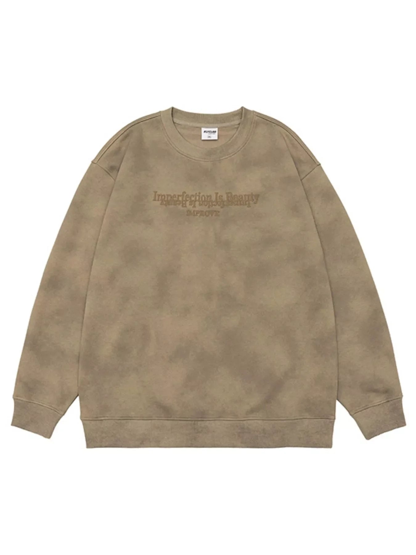 Oversized sweatshirt in Dune Yellow with embroidered text detail.