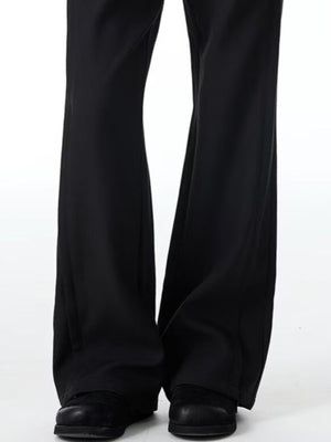 Men's black wide-leg trousers with a full-length cut.