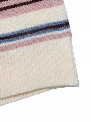 Ribbed Knit Long-sleeve Sweater in Pink, fit detail
