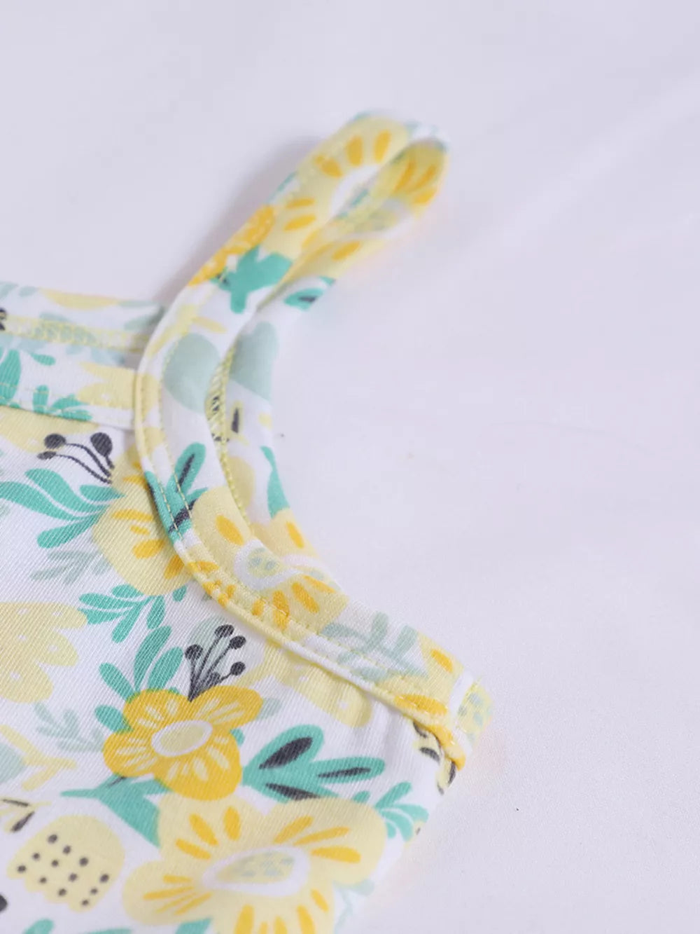 Children's Floral Print Spaghetti Strap Dress, side view