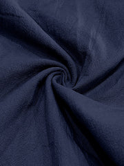 Navy blue classic short sleeve button-down shirt fabric detail