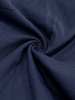 Navy blue classic short sleeve button-down shirt fabric detail