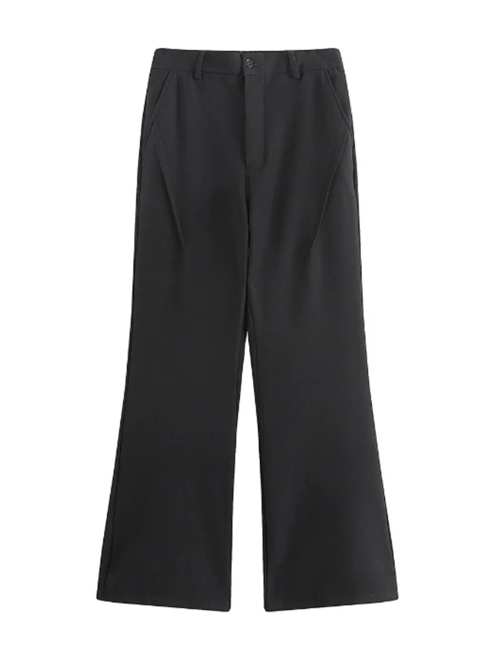 Black relaxed fit wide-leg sweatpants with a casual, basic style.