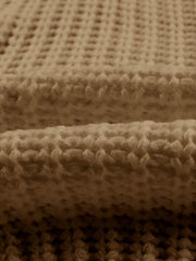 Ribbed Knit Round Neck Chunky Sweater in White, view 18