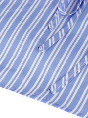 Blue and white striped peplum cami with tie-front detail