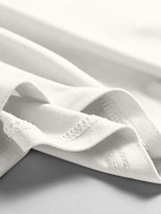 White scoop neck tank top with visible stitching detail
