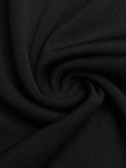 Black lace-trimmed wide-leg maternity romper fabric detail