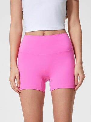 Nova Rise High-Motion Shorts in Fuchsia Pink, a seamless activewear style with a high waist.