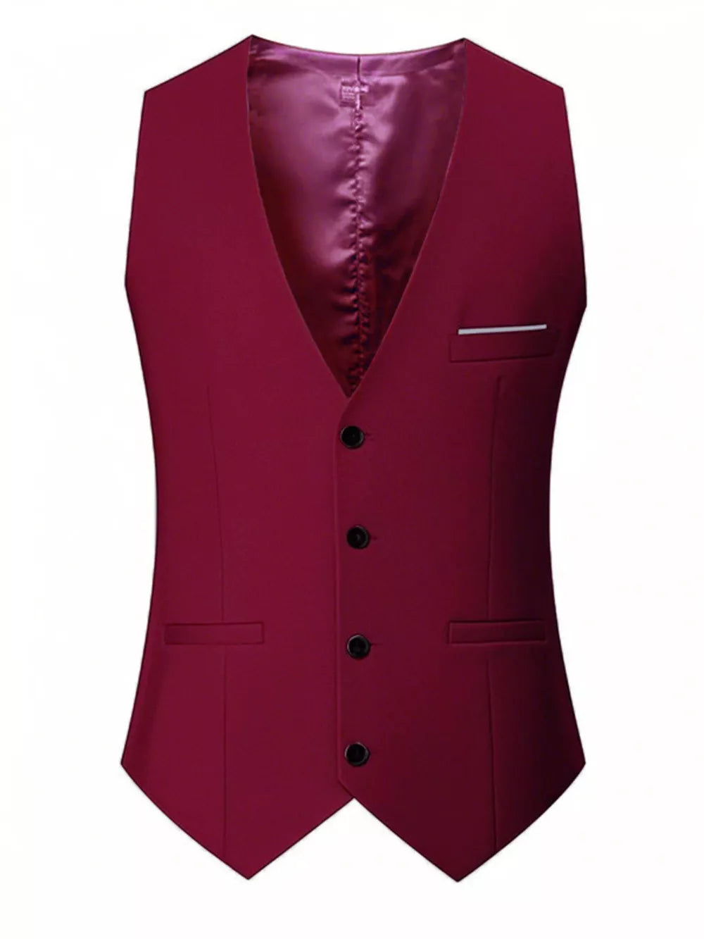 Men's Plus Size Classic Fit Button Up Vest, side view