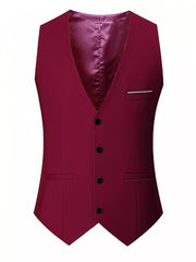 Men's Plus Size Classic Fit Button Up Vest, side view