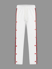 Men's Full Size Drawstring Plaid Side Stripe Pants, view 15