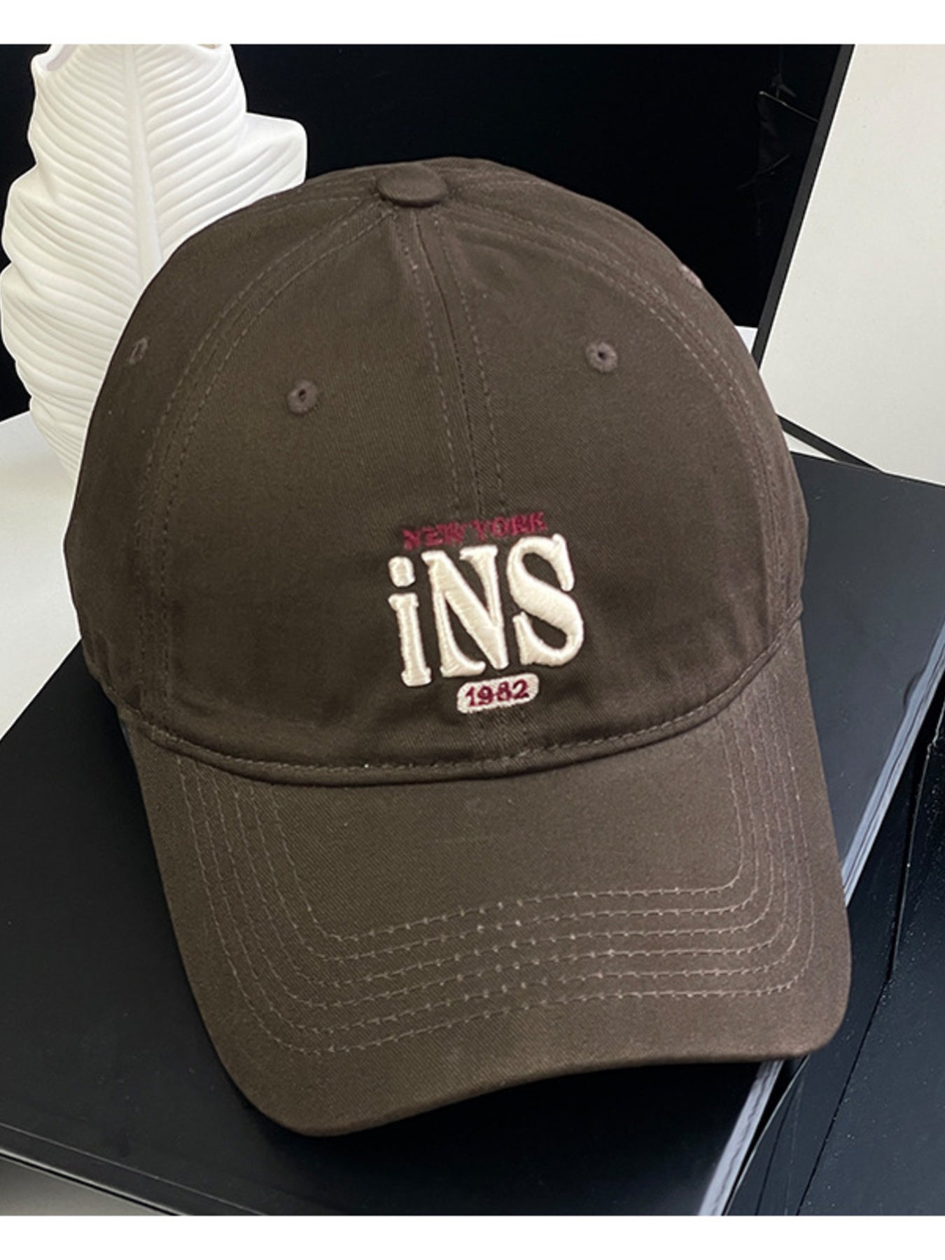 Navy Embroidered Cotton Baseball Cap