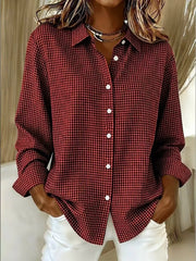 Plus Size Plaid Button Up Long Sleeve Shirt, product detail