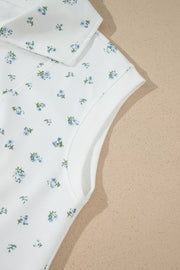 Floral Print Two-piece Set With Zipper