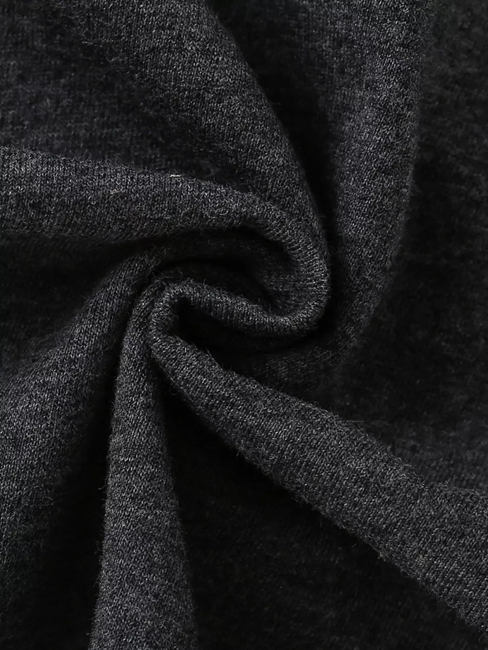 Dark grey cotton t-shirt fabric detail