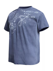 Men's Round Neck Short Sleeve T-shirt, side view